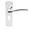 SZC041YCP Serozzetta Cuatro Lever On Backplate - Lock Euro Profile 47.5mm C/C Polished Chrome