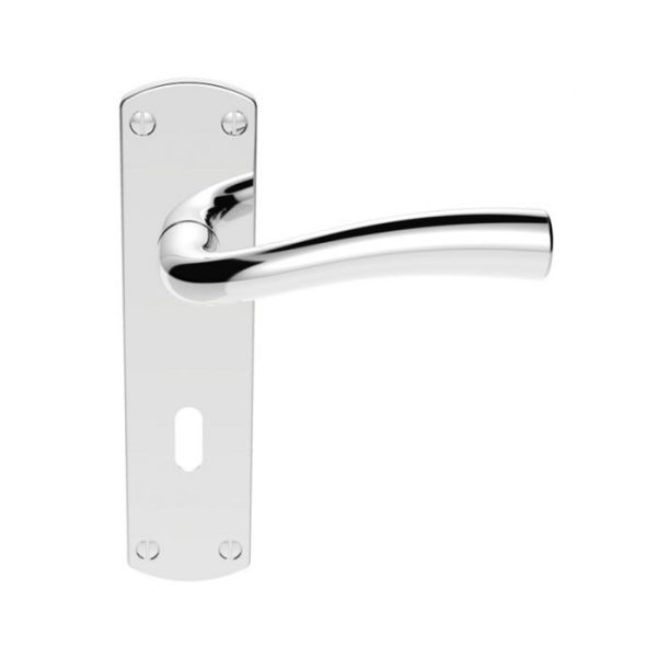 SZC051CP Serozzetta Cinco Lever On Backplate - Lock 57mm C/C Polished Chrome