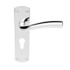 SZC051YCP Serozzetta Cinco Lever On Backplate - Lock Euro Profile 47.5mm C/C Polished Chrome