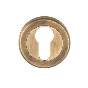 Serozzetta Euro Profile Escutcheon, Antique Brass