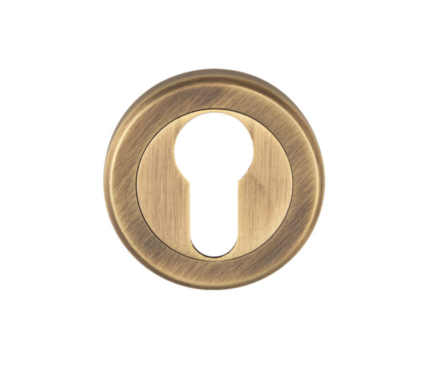 Serozzetta Euro Profile Escutcheon, Antique Brass