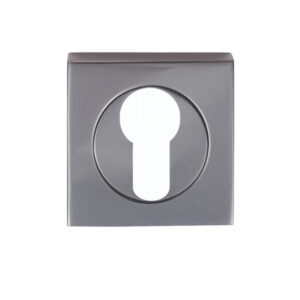 Serozzetta Square Euro Profile Escutcheons, Black Nickel