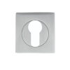 Serozzetta Square Euro Profile Escutcheons, Satin Chrome