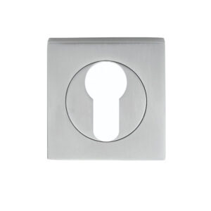 Serozzetta Square Euro Profile Escutcheons, Satin Chrome