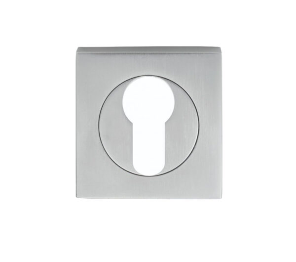 Serozzetta Square Euro Profile Escutcheons, Satin Chrome