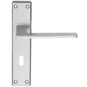 Serozzetta Zone Door Handles On Backplate, Satin Chrome (Sold In Pairs)