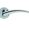 Serozzetta Luna Door Handles On Round Rose, Polished Chrome (Sold In Pairs)