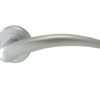 Serozzetta Luna Door Handles On Round Rose, Satin Chrome (Sold In Pairs)