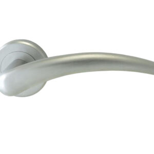 Serozzetta Luna Door Handles On Round Rose, Satin Chrome (Sold In Pairs)