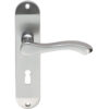 Serozzetta Door Handles On Backplate, Satin Chrome (Sold In Pairs)