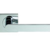 Serozzetta Edge On Square Rose, Polished Chrome Door Handles (Sold In Pairs)