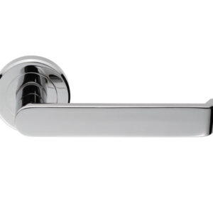 Serozzetta Concept Door Handles On Round Rose, Polished Chrome (Sold In Pairs)