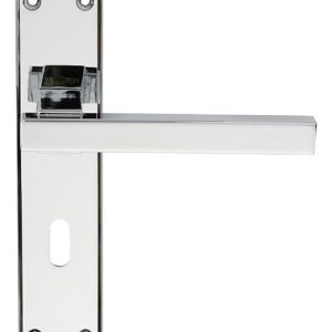 SZM241CP Serozzetta Stratus Lever On Backplate - Lock 57mm C/C Polished Chrome