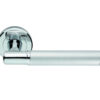 Serozzetta Image Door Handles On Round Rose, Dual Finish Polished Chrome & Satin Chrome - (Sold In Pairs)