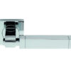 Serozzetta Cube Door Handles On Square Rose, Polished Chrome - (Sold In Pairs)