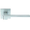 Serozzetta Equi Door Handles On Square Rose, Satin Chrome - (Sold In Pairs)