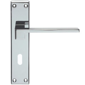 Serozzetta Equi Door Handles On Backplate, Polished Chrome (Sold In Pairs)