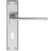 Serozzetta Equi Door Handles On Backplate, Satin Chrome (Sold In Pairs)