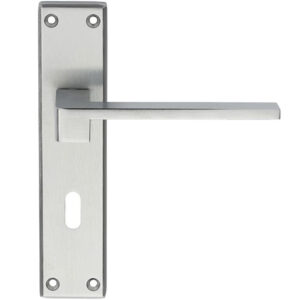 Serozzetta Equi Door Handles On Backplate, Satin Chrome (Sold In Pairs)