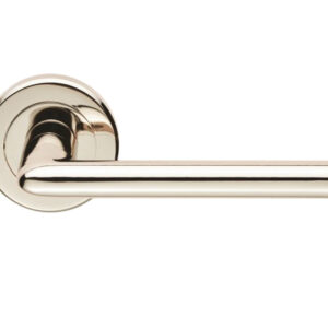 Serozzetta Residential Dieci Door Handles On Round Rose, Polished Nickel (Sold In Pairs)