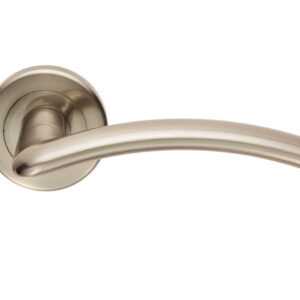 Serozzetta Residential Trenta Door Handles On Round Rose, Satin Nickel (Sold In Pairs)