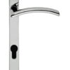 Verde Narrow Plate, 92Mm C/C, Euro Lock, Polished Chrome Or Satin Chrome Door Handles (Sold In Pairs)