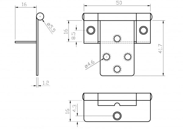 Single Cranked Hinge