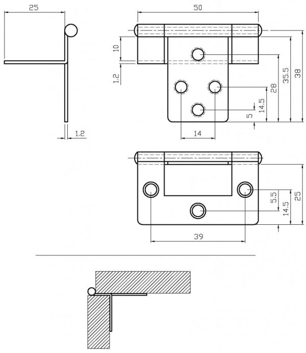 Single Cranked Hinge