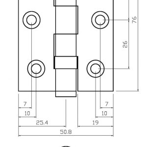 5330 Premium Ball Bearing Stainless Steel Butt Hinge 75mm