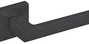 Atlantic Tupai Rapido Quadraline Rillo Designer Door Handles On Square Rose, Matt Black - T2275SMB (sold in pairs)