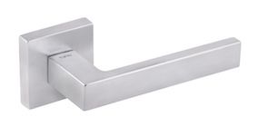 Atlantic Tupai Rapido Quadraline Rillo Designer Door Handles On Square Rose, Satin Chrome - T2275SSC (sold in pairs)