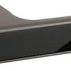 Atlantic Tupai Versaline Tobar Designer Door Handles On Rectangular Rose, Titanium - T3089LMBTT TITANIUM WITH BLACK DECORATIVE PLATE