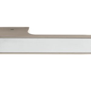 Atlantic Tupai Versaline Tobar Designer Door Handles On Rectangular Rose, Pearl Nickel - T3089LSSSPL PEARL NICKEL WITH SATIN STAINLESS STEEL DECORATIVE PLATE