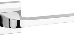 Atlantic Tupai Rapido Curvaline Valbona Designer Door Handles On Square Rose, Bright Polished Chrome - T3097SPC (sold in pairs)