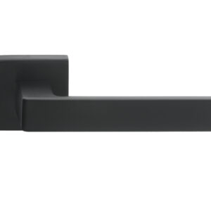 Manital Techna Door Handles On Square Rose, Black (Sold In Pairs)