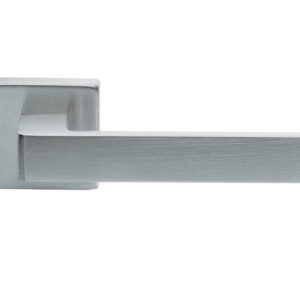 Manital Techna Door Handles On Square Rose, Satin Chrome (Sold In Pairs)