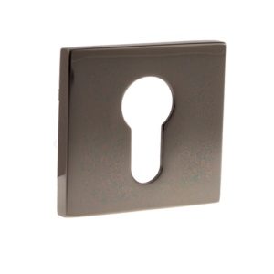 Atlantic Tupai Rapido 5S Line 5mm Slimline Square Euro Profile Escutcheon, Black Satin Nickel - TESCES5SBSN (sold in pairs)