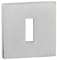 Atlantic Tupai Rapido 5S Line 5mm Slimline Square Standard Profile Escutcheon, Satin Chrome - TESCKS5SSC (sold in pairs)