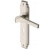 Heritage Brass Tiffany Art Deco Style Door Handles, Satin Nickel(Sold In Pairs)