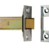 Eurospec Double Sprung Tubular Latches (2.5 Inch, 3 Inch, 4 Inch Or 5 Inch) - Satin Stainless Steel & Electro Brass Finish