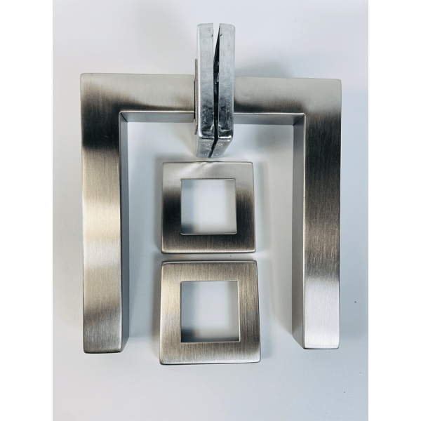 Lever on Square Rose Door Handle – 135mm x 52mm – Satin Stainless Steel Finish