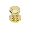 Oct Centre Door Knob - 100mm - Polished Brass