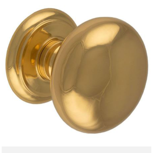 Omega Centre Door Knob - 100mm - Polished Brass Finish