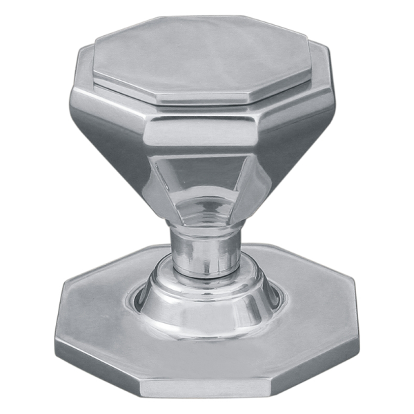 Tamas Centre Door Knob - 79x66mm - Polished Satin Chrome