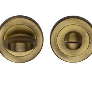 Heritage Brass Round 53Mm Diameter Turn & Release, Antique Brass Finish