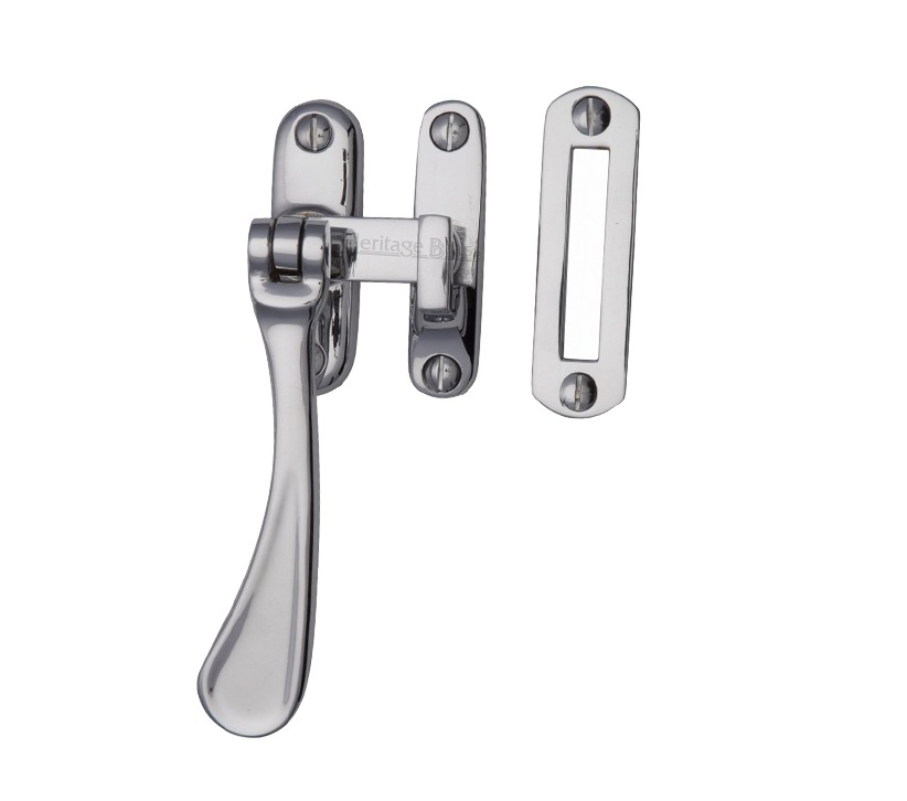 Heritage Brass Mortice & Hook Plate Casement Fastener (126Mm), Polished Chrome