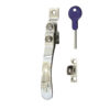 Victorian Wedge Pattern Locking Casement Window Fasteners, Polished Chrome