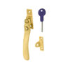 Victorian Wedge Pattern Locking Casement Window Fasteners, Polished Brass