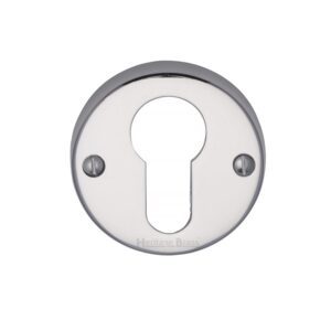 Heritage Brass Euro Profile Key Escutcheon, Polished Chrome