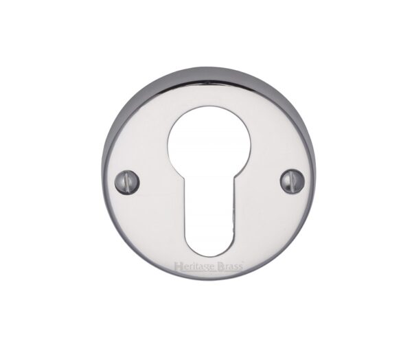 Heritage Brass Euro Profile Key Escutcheon, Polished Chrome